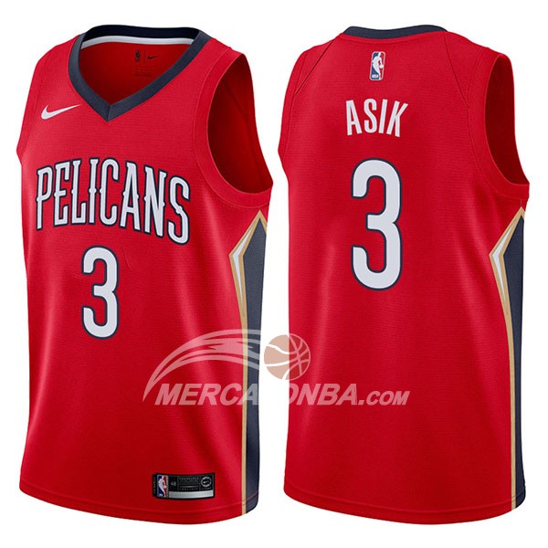 Maglia NBA New Orleans Pelicans Omer Asik Statement 2017-18 Rosso